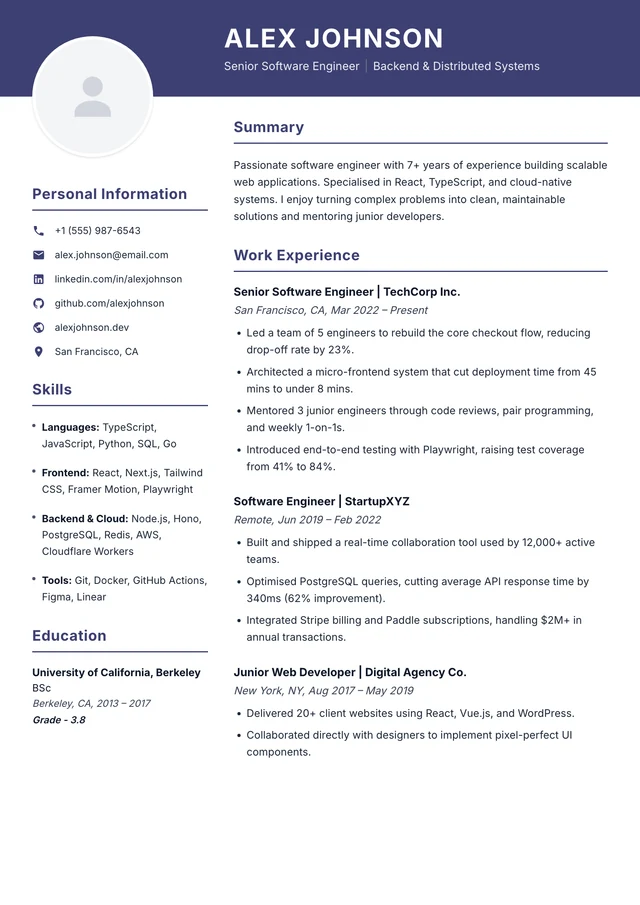 Alexandrite resume template