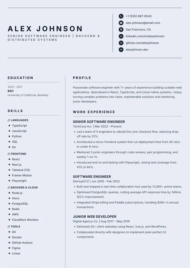 Amethyst resume template