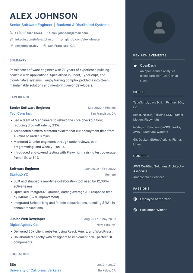 Benitoite resume template