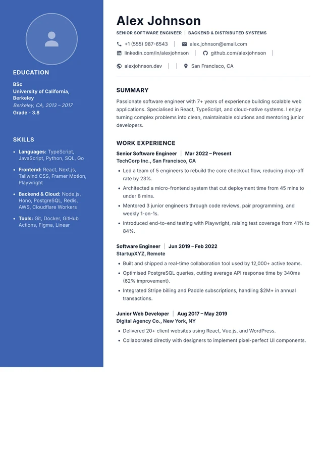 Cobalt resume template