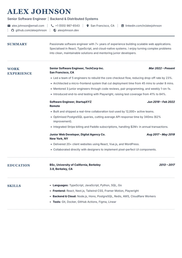 Marble resume template